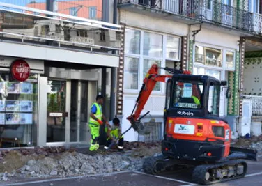 Peruvian customer urban fiber optic project site constructio