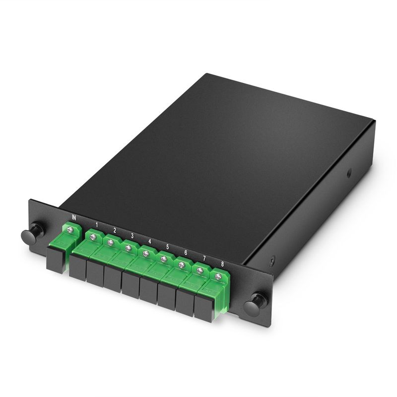 1x8 PLC Optical Splitter – LGX Module, Singlemode G652D/G657A, SC/APC or Custom 